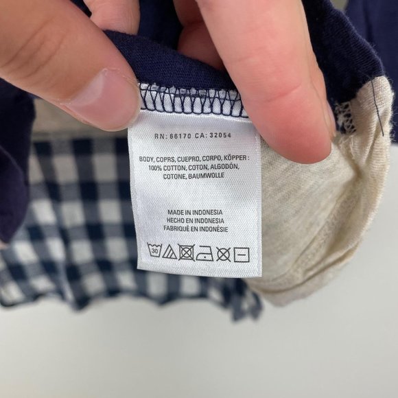 Anthropologie Little Yellow Button Mixed‎ Print Top Navy Patchwork Cottagecore - Picture 4 of 6